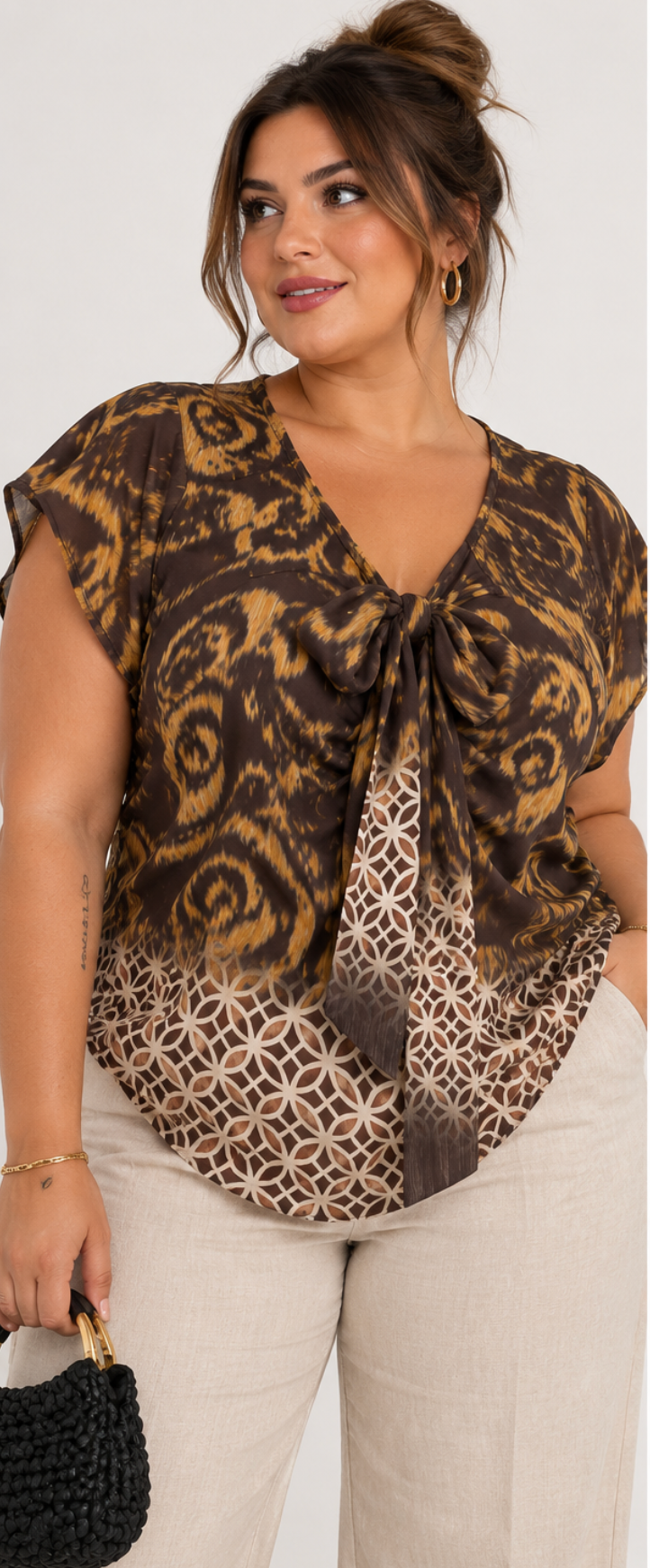 Blusa Reversible Estampada 2 en 1 con Lazada