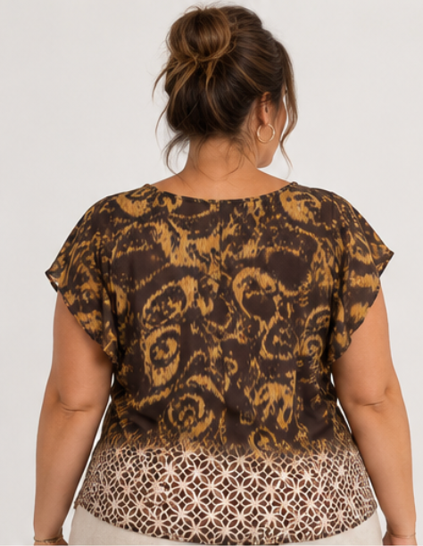 Blusa Reversible Estampada 2 en 1 con Lazada