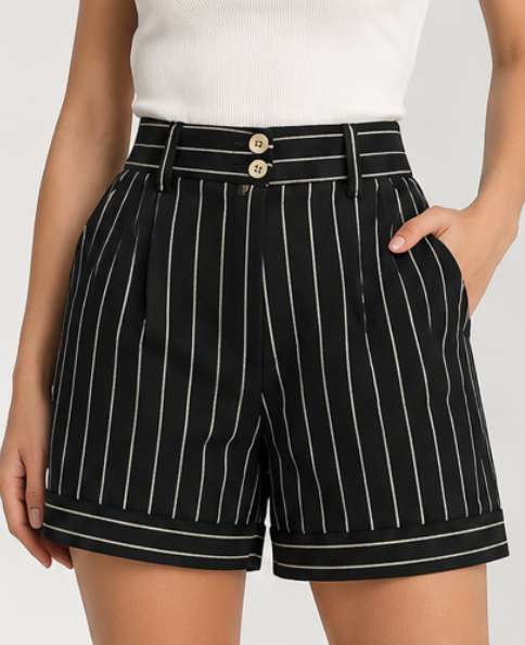 Short Sastrero Negro de Rayas
