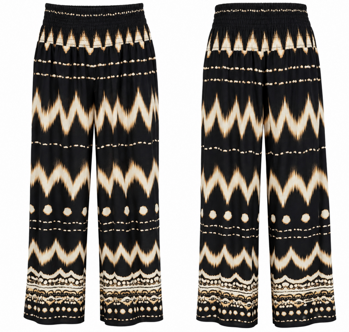 Pantalón Palazzo Étnico Negro