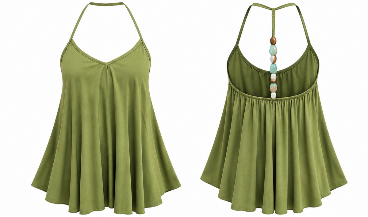 Top Fluido Espalda Joya Verde Oliva