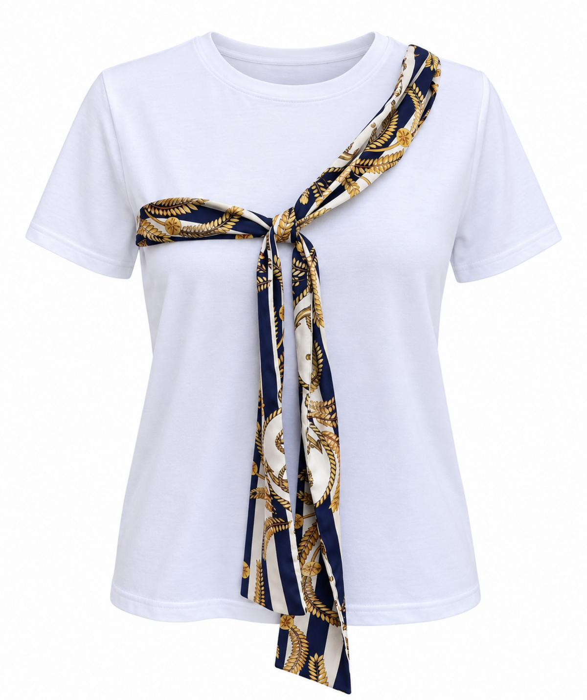 Camiseta Blanca con Pañuelo Estampado