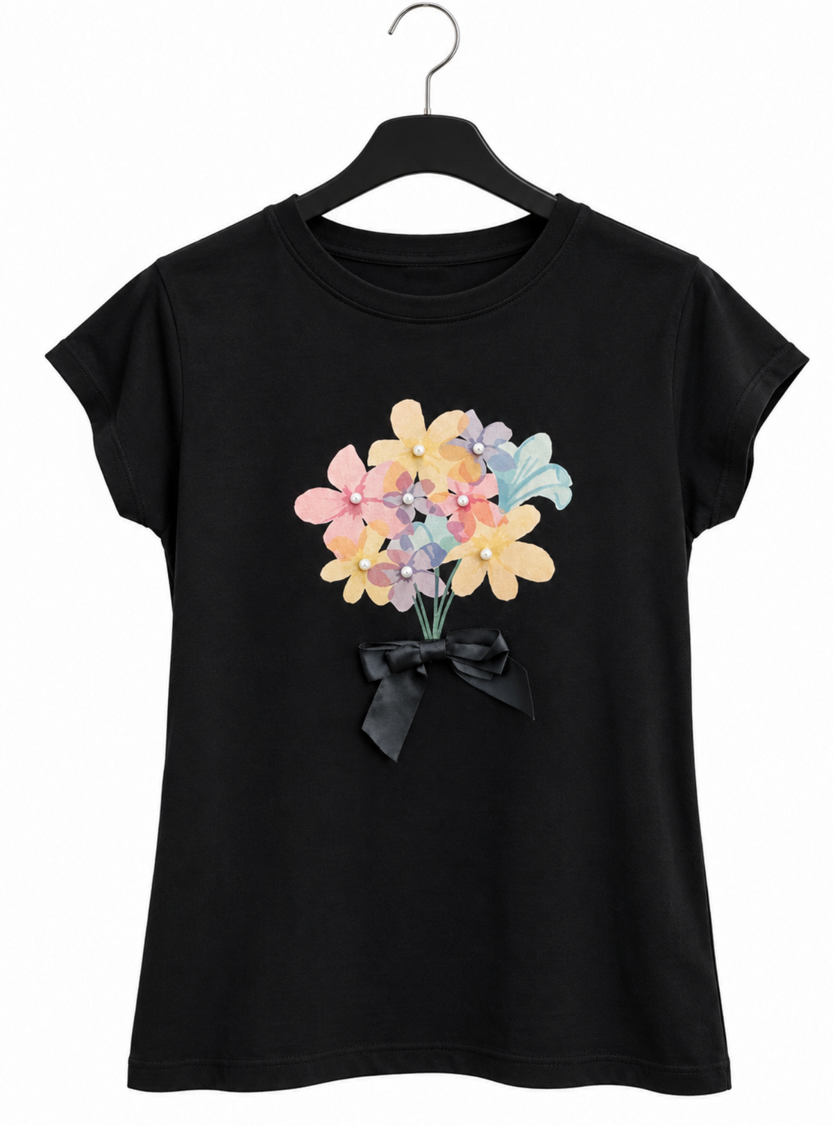 Camiseta Bouquet Negra