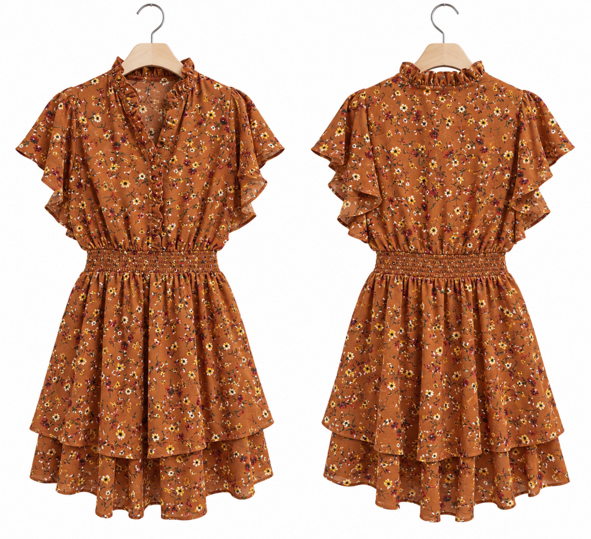 Vestido Floral Terracota