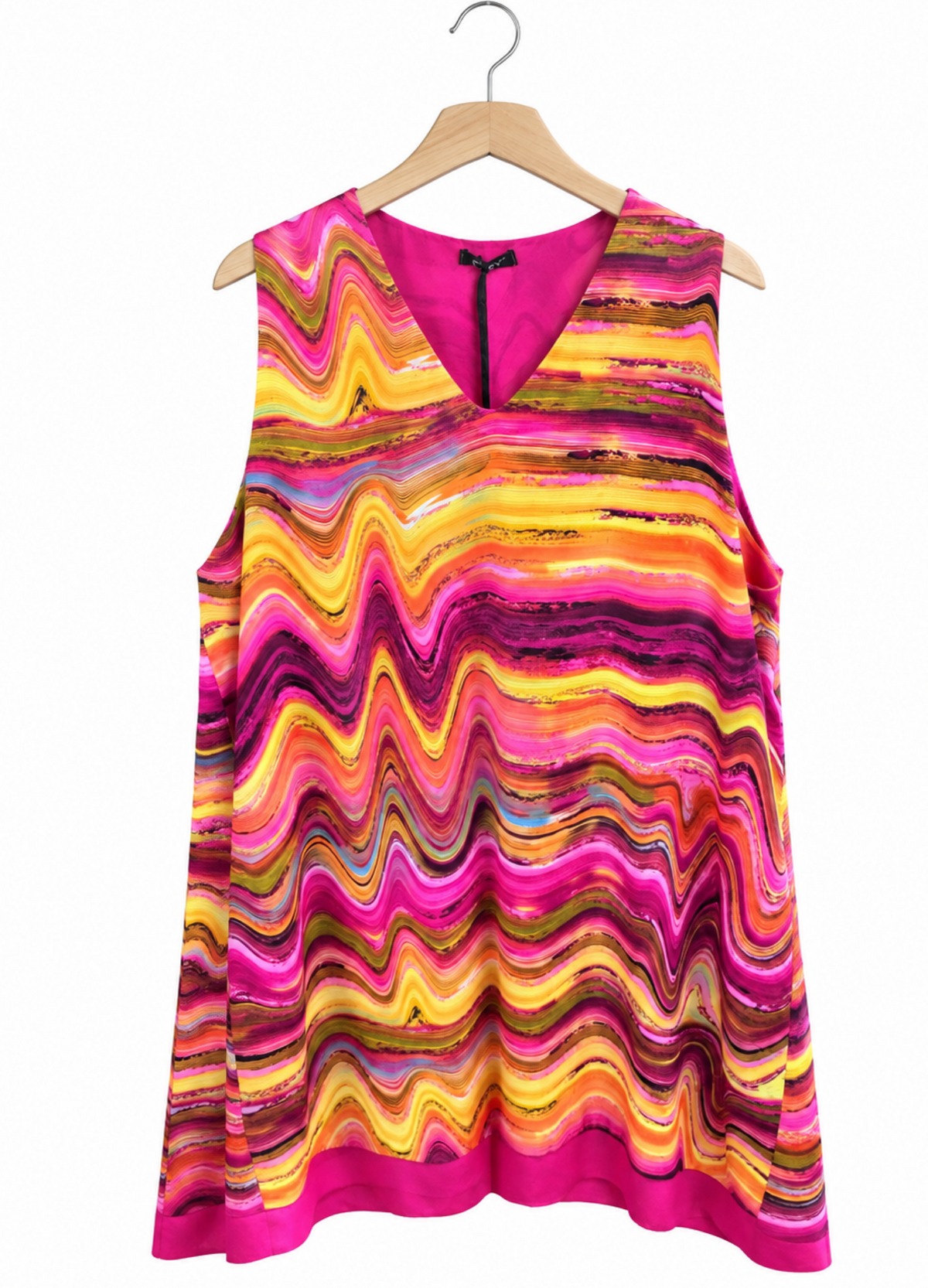 Vestido Ondas Multicolor Fucsia