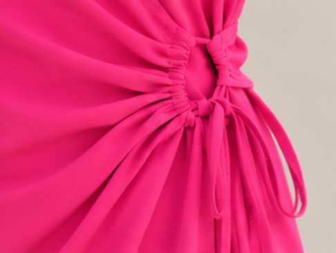 Vestido Fucsia Cruzado con Lazada