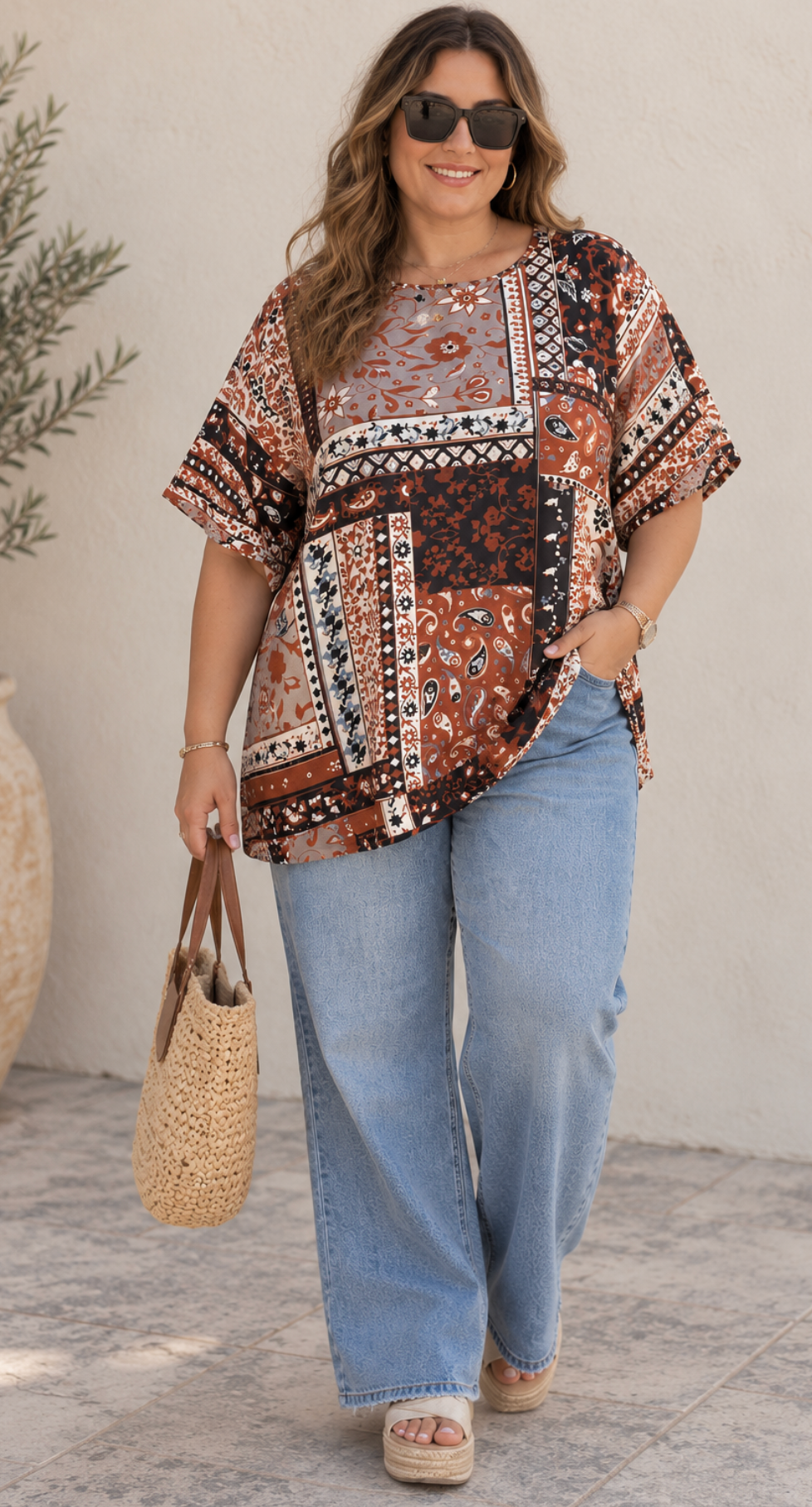 Blusa Oversize Boho Patchwork