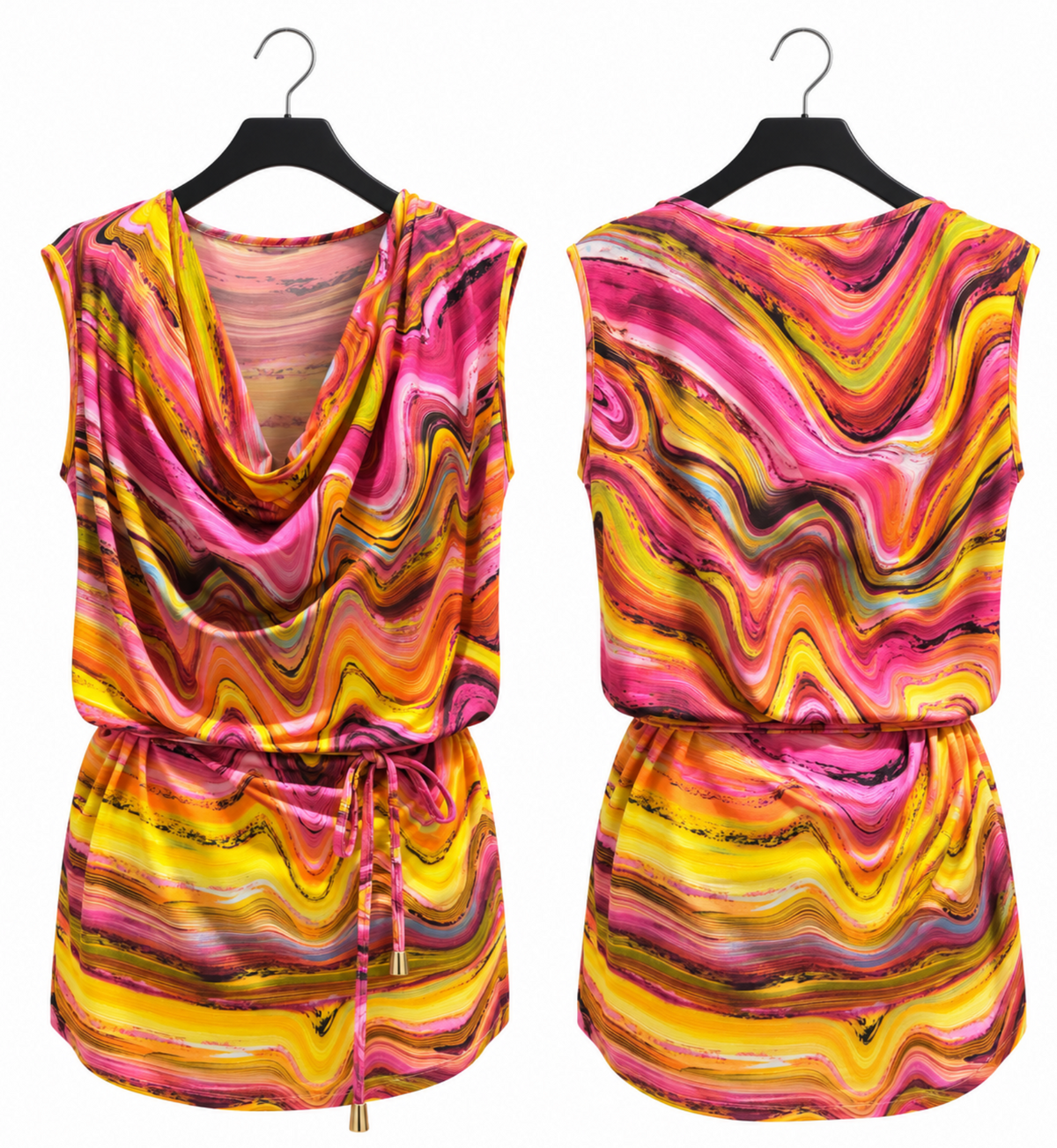 Vestido Corto Mármol Fucsia