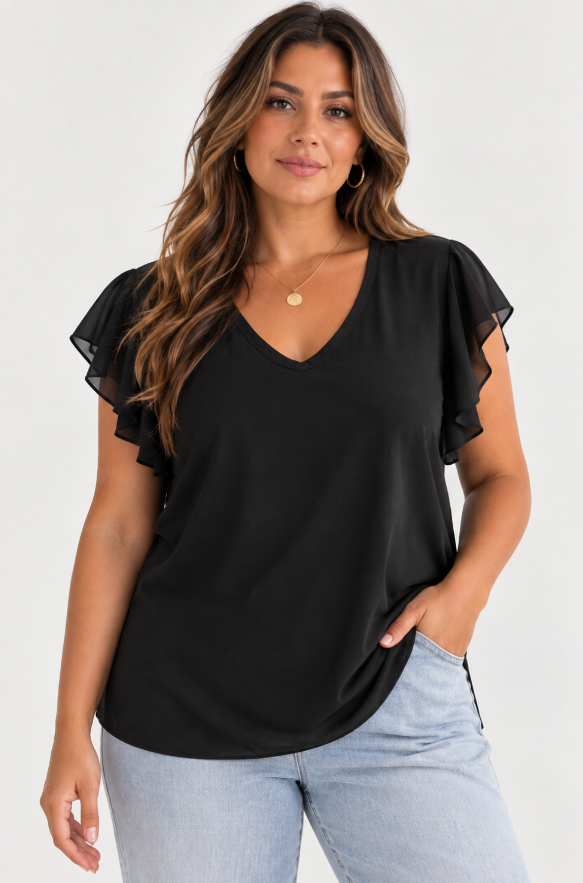 Blusa Negra Volantes