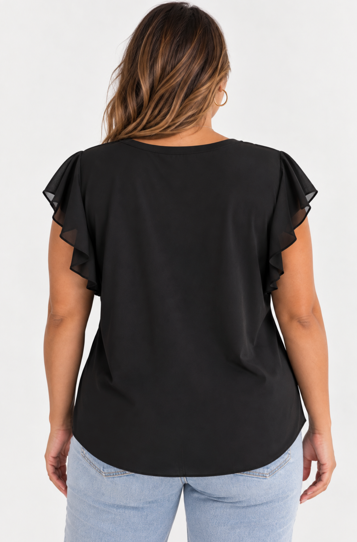 Blusa Negra Volantes