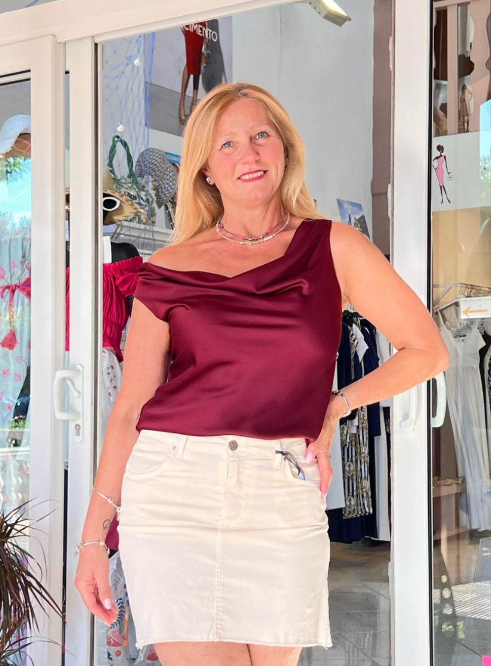 TOP SATEN con tirantes largo distintos colores