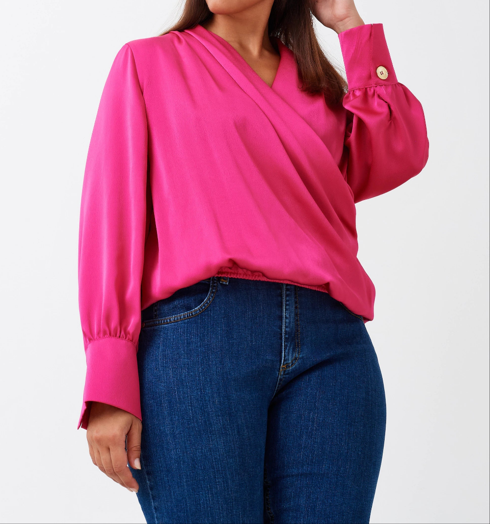 Blusa curvy de raso Rinascimento