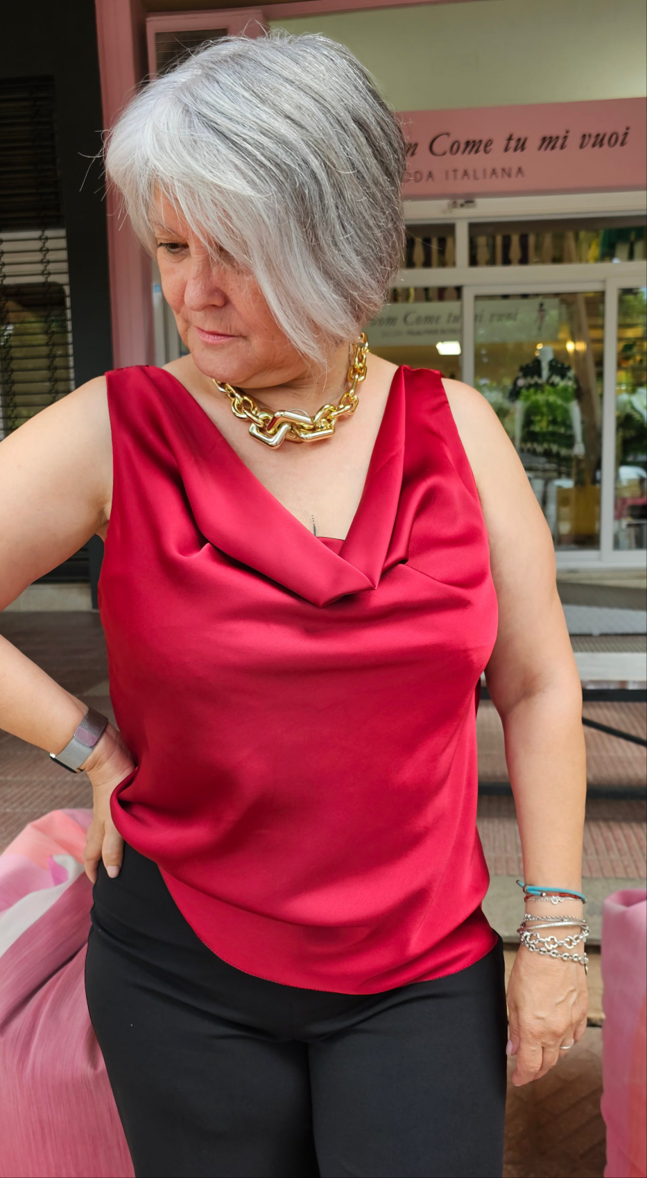 TOP SATEN con tirantes largo distintos colores