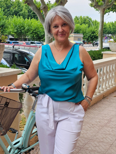 Top satinado con tirantes largo distintos colores
