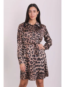 Vestido mujer corto estampato leopard