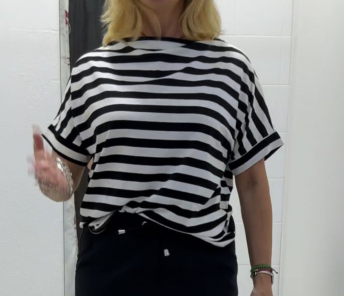 Camiseta de manga corta rayas estilo marinero