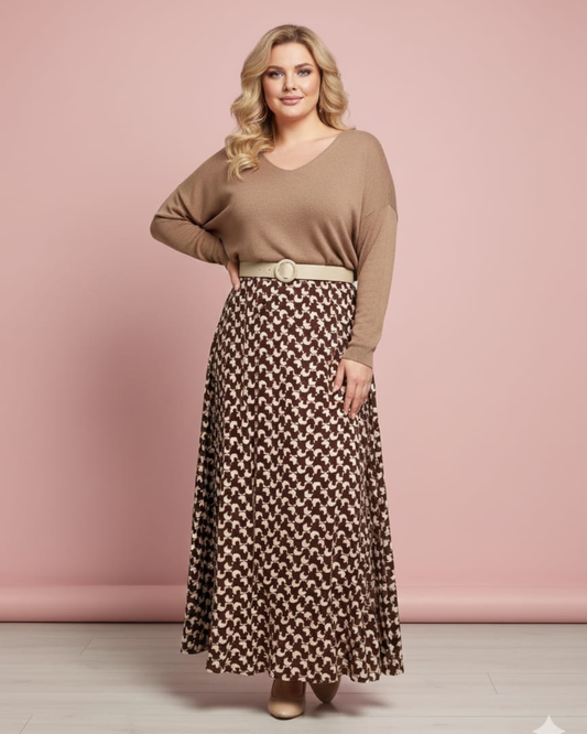 Jersey cuello a pico plus size en viscosa