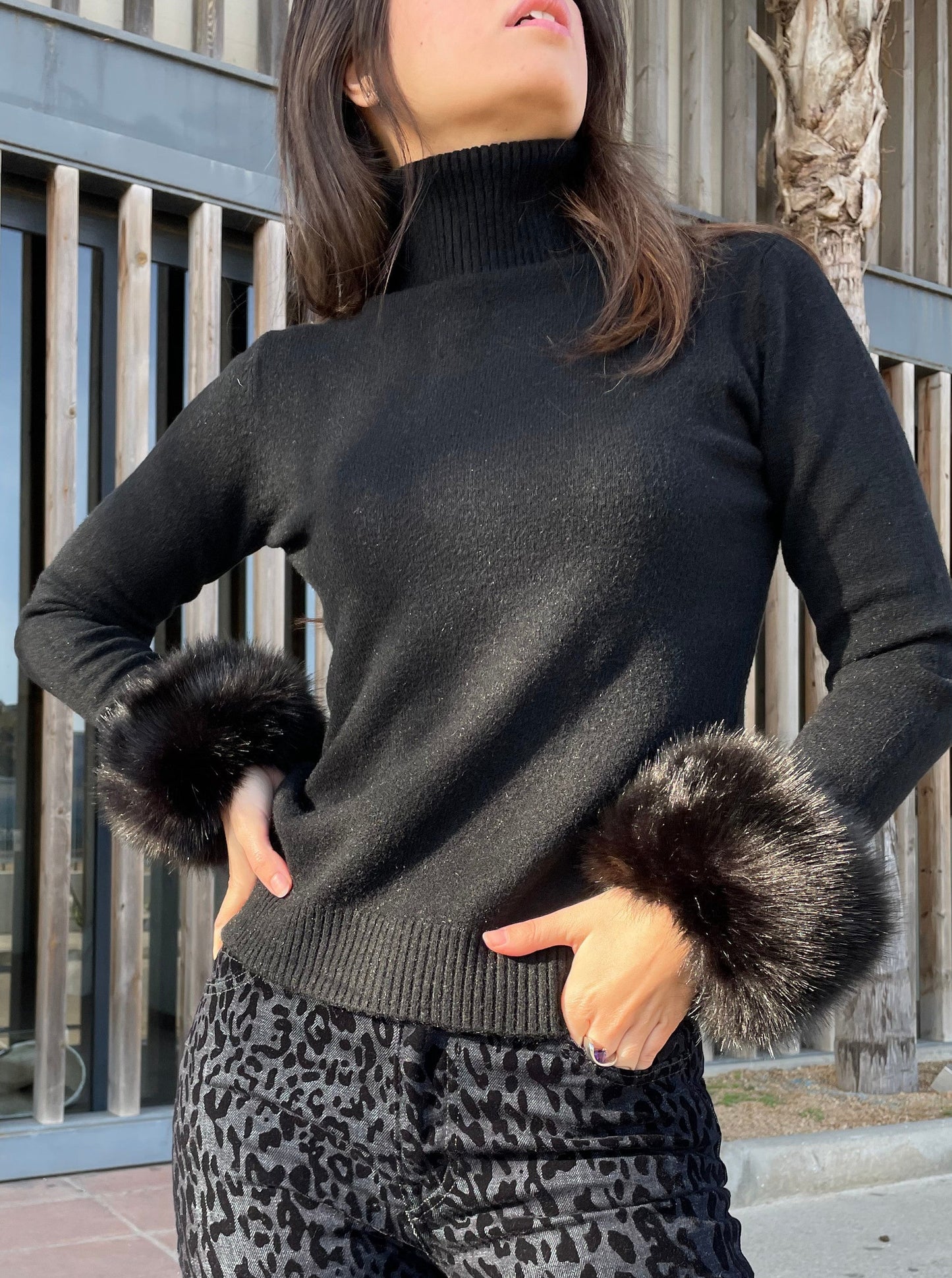 Jersey de cuello alto slim