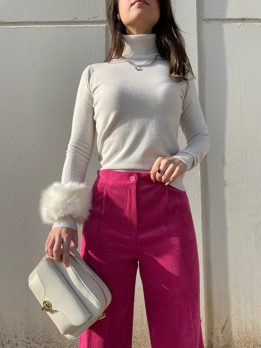 Pantalón ancho terciopelo Mironcè