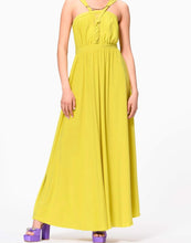 Cargar imagen en el visor de la galería, Vestido largo con nudo verde lima Rinascimento
